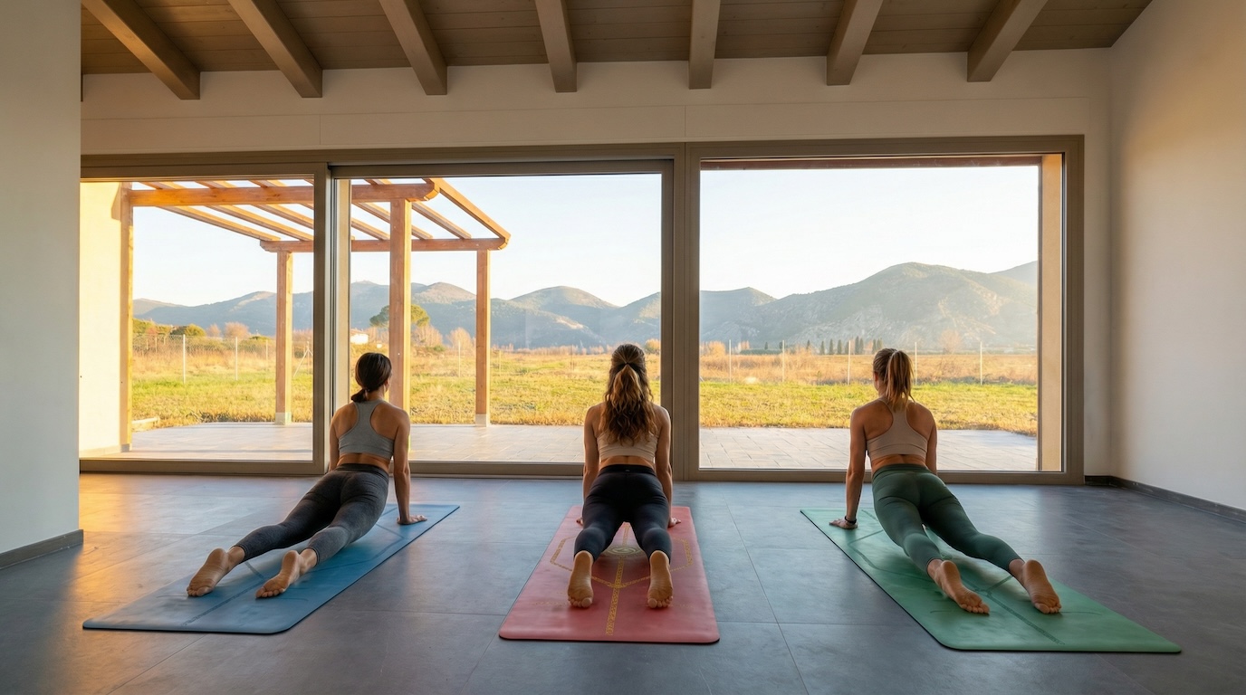 Praticante yoga in posizione meditativa
